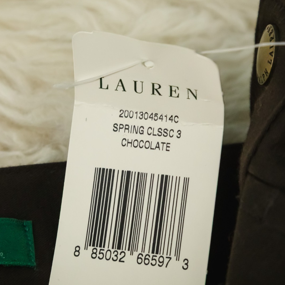 Lauren Ralph Lauren Size 14 Brown Spring Classic Straight Leg Cotton Blend Pants - Picture 5 of 8